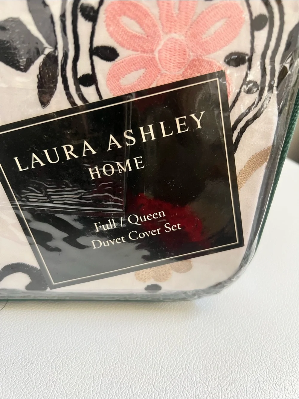 Laura Ashley Floral Duvet Cover Set in Pink, Black, Cream